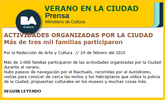 VERANO EN LA CIUDAD FAMILIAS